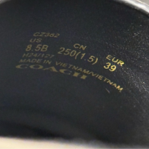 Coach Leah Black Leather Loafer Lug Sole Women’s Size 8.5 Chunky Y2K CB990 Logo - Picture 10 of 10